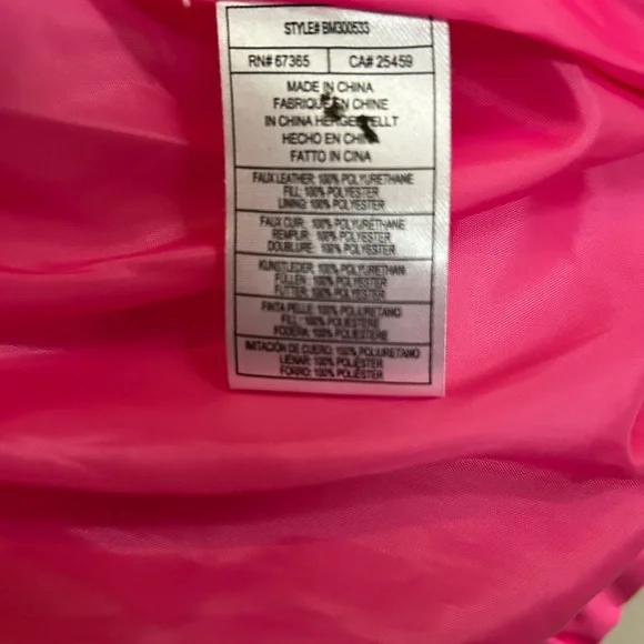 NWOT Steve Madden Women XS Puffer Jacket HOT PINK - Picture 4 of 10